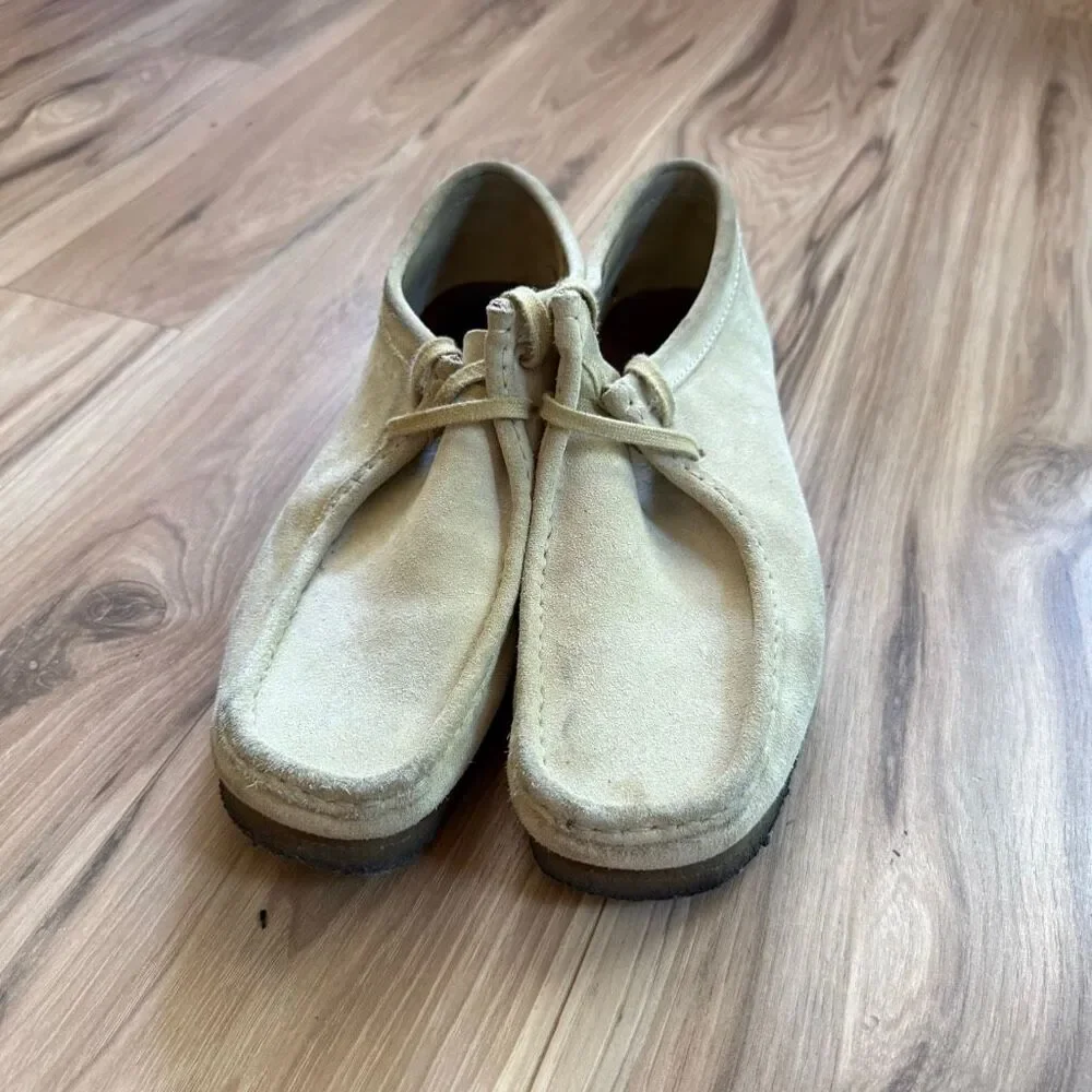 Clarks Mens Shoes Wallabee Evo Casual Lace Up Low Top Suede Tan  Size 10 1/2